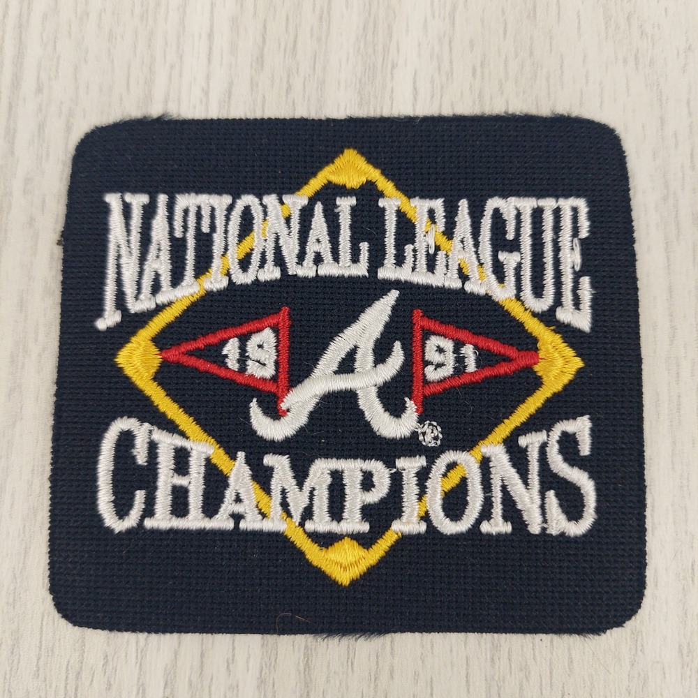MLB Atlanta Braves Patch Unisex OS Navy 1991 National League Champions Vintage